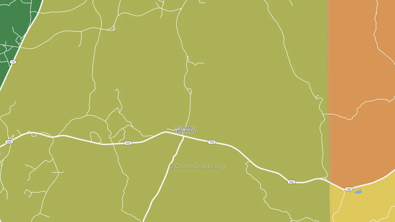 Studdards Crossroads, AL Map of Vandalism Rates