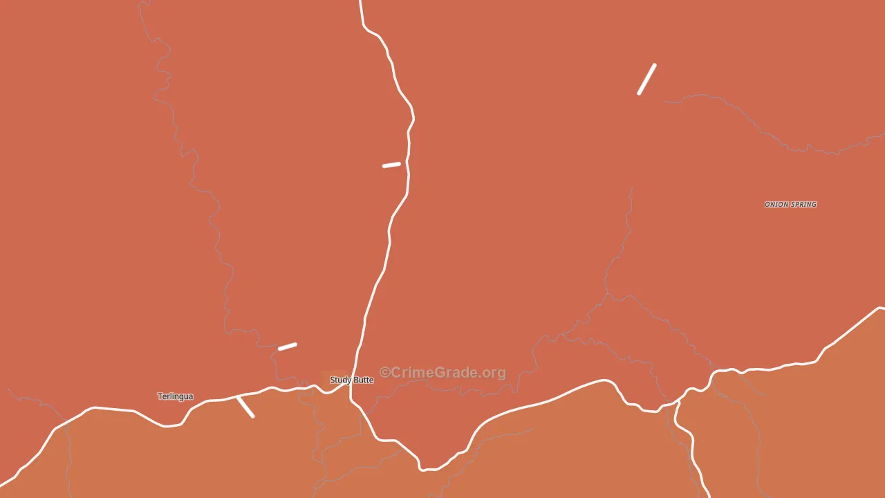 Study Butte, TX Map of Vandalism Rates
