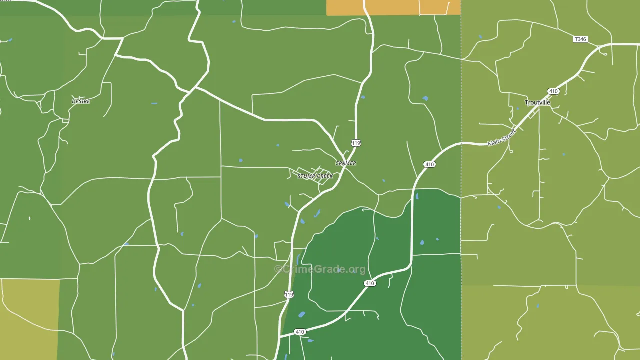 Stump Creek, PA Map of Vandalism Rates