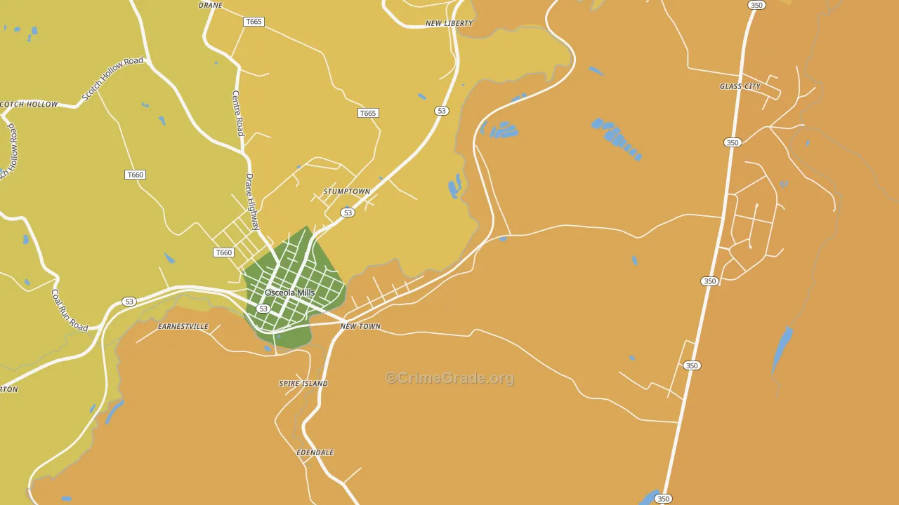 Stumptown, PA Map of Vandalism Rates
