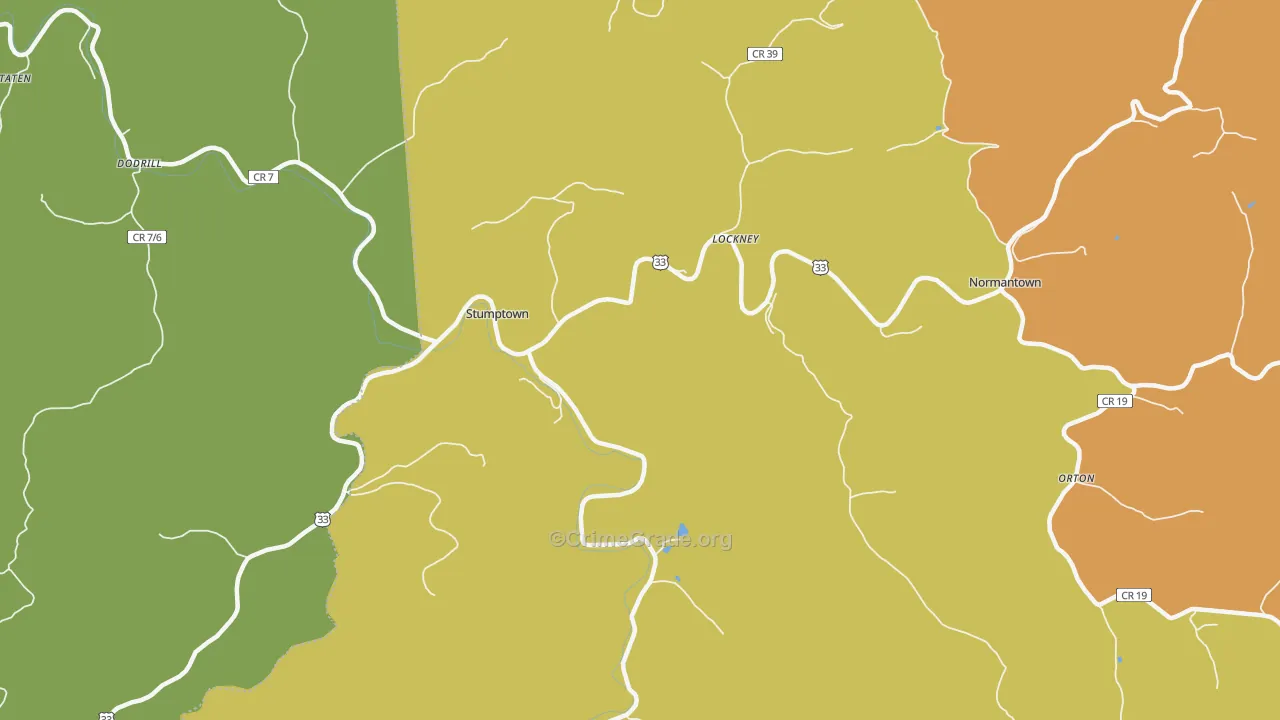 Stumptown, WV Map of Vandalism Rates