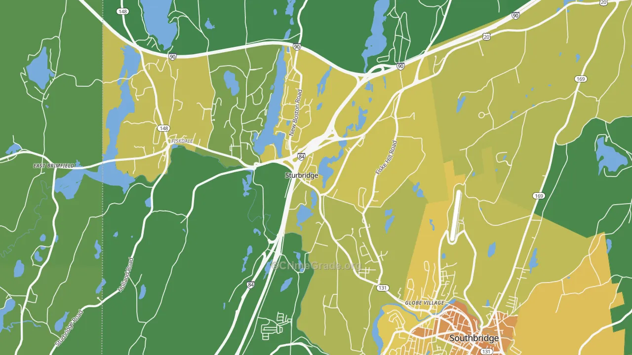 Sturbridge, MA Map of Vandalism Rates