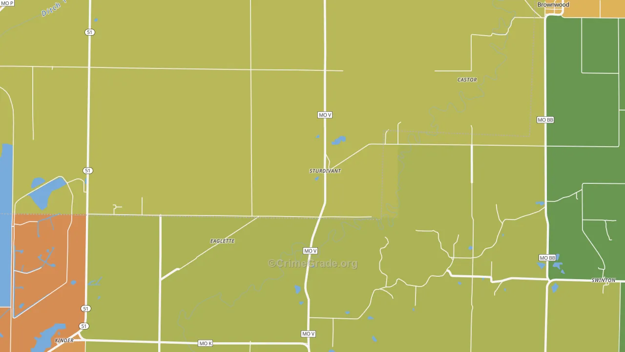 Sturdivant, MO Map of Vandalism Rates