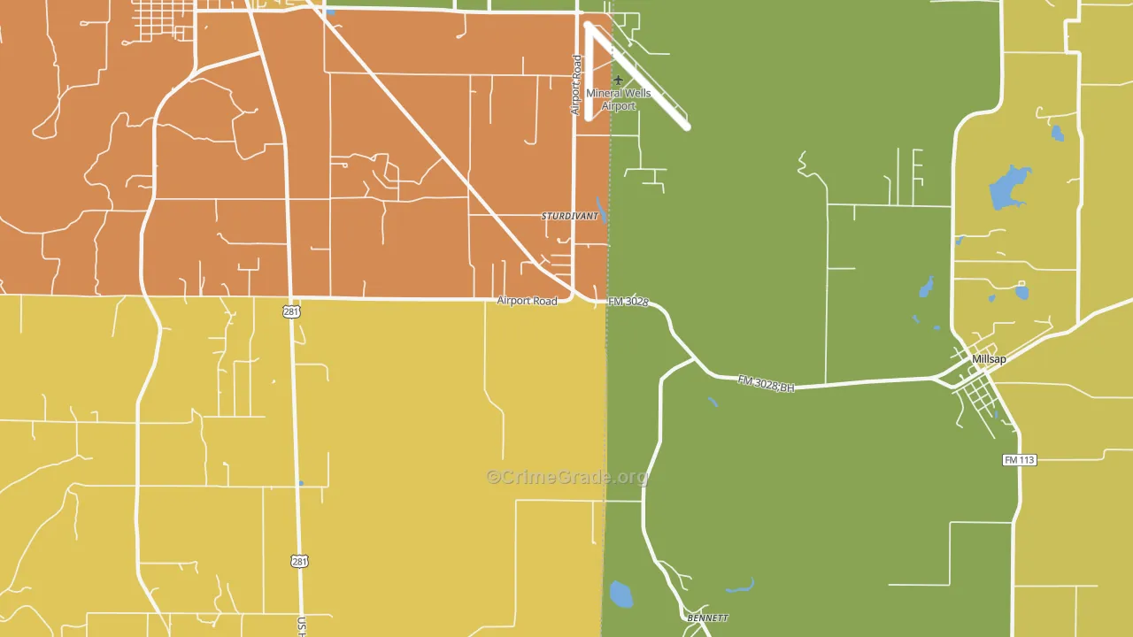 Sturdivant, TX Map of Vandalism Rates