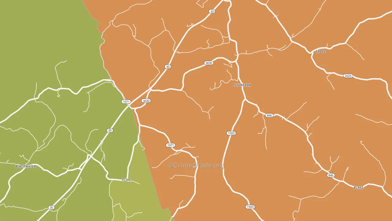 Sturgeon, KY Map of Vandalism Rates
