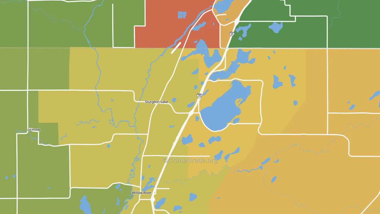Sturgeon Lake, MN Map of Vandalism Rates