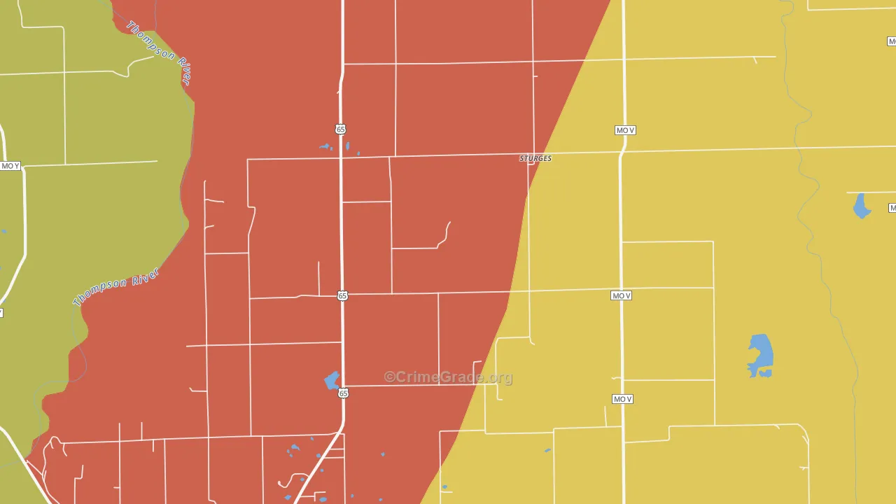 Sturges, MO Map of Vandalism Rates