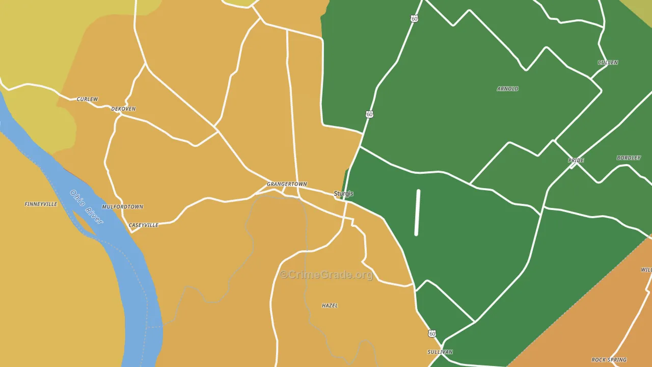 Sturgis, KY Map of Vandalism Rates