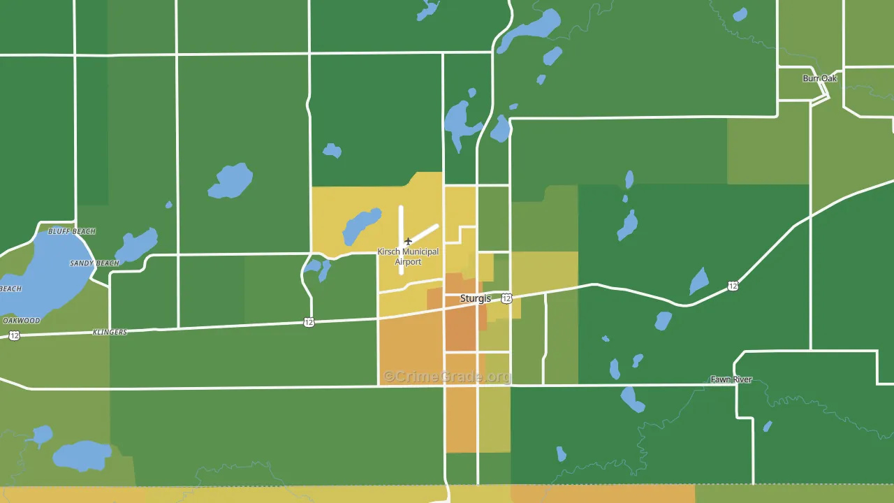 Sturgis, MI Map of Vandalism Rates