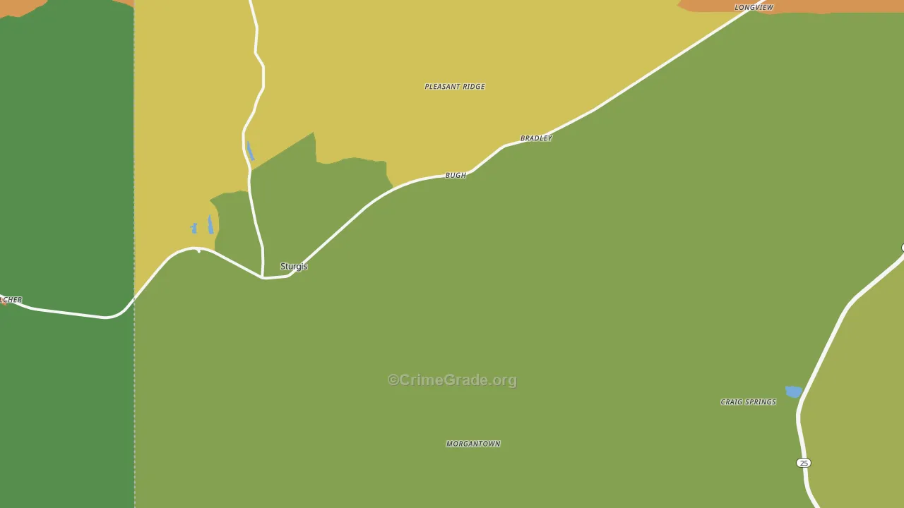Sturgis, MS Map of Vandalism Rates