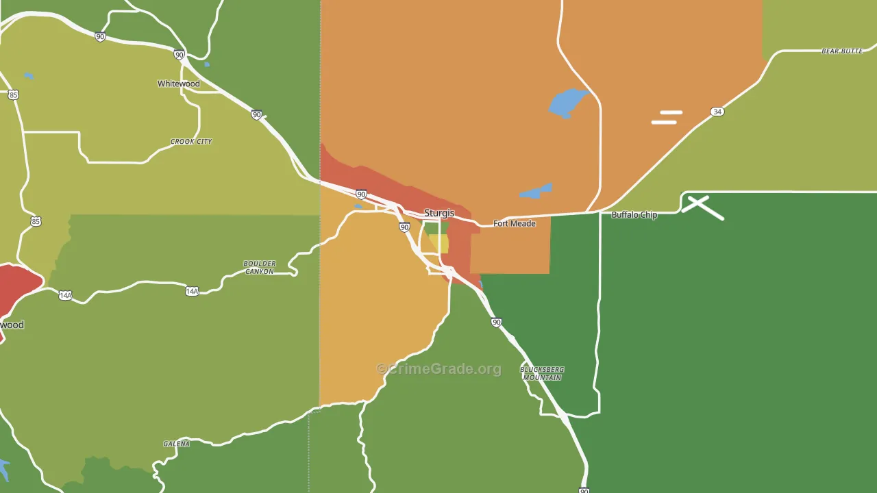 Sturgis, SD Map of Vandalism Rates