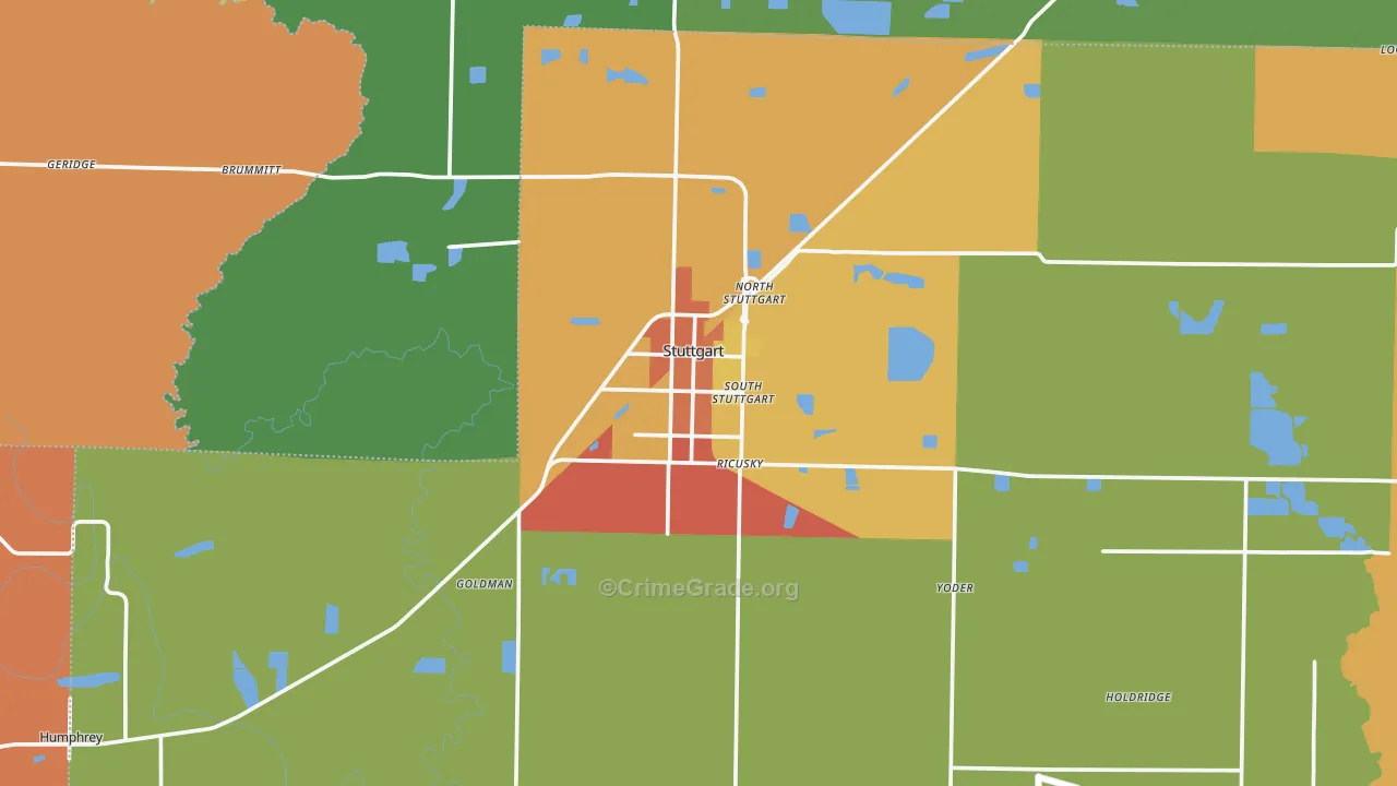 Stuttgart, AR Map of Vandalism Rates