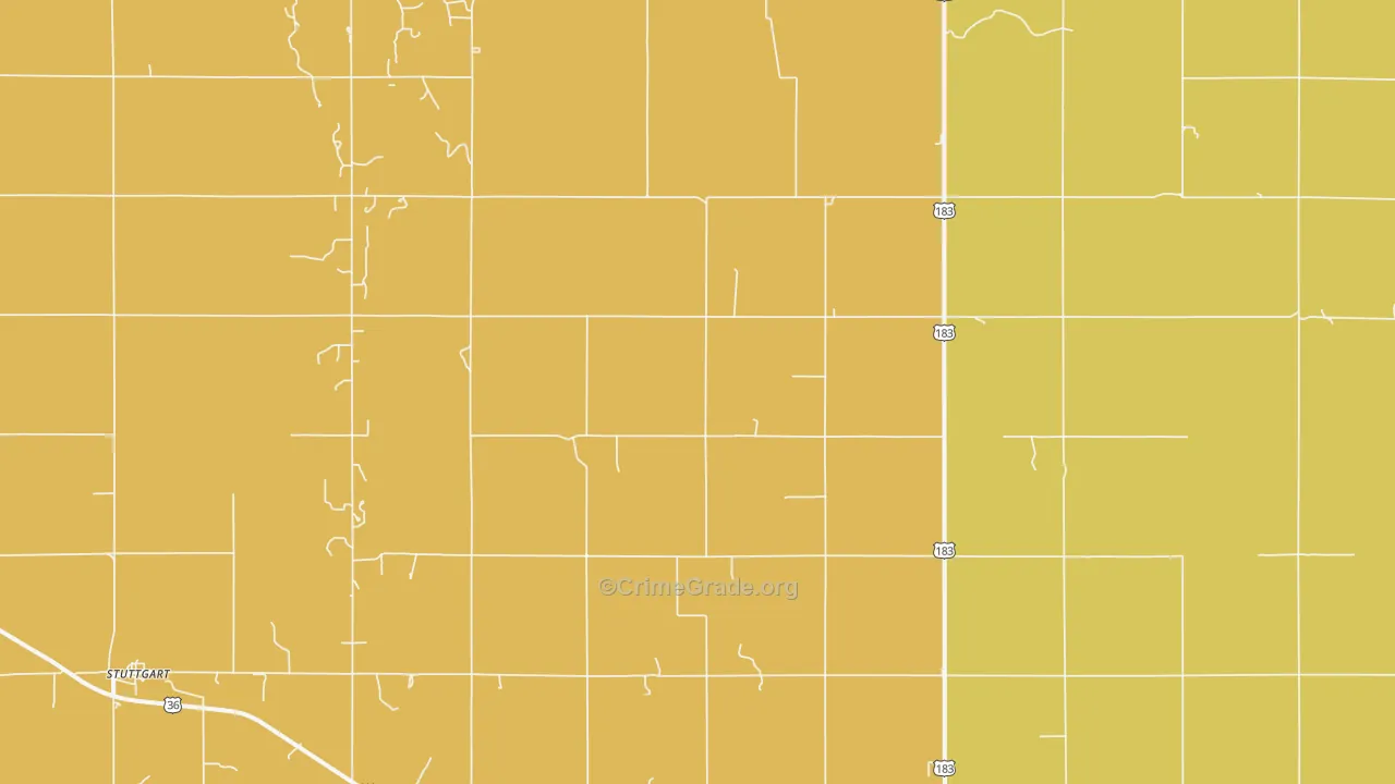Stuttgart, KS Map of Vandalism Rates