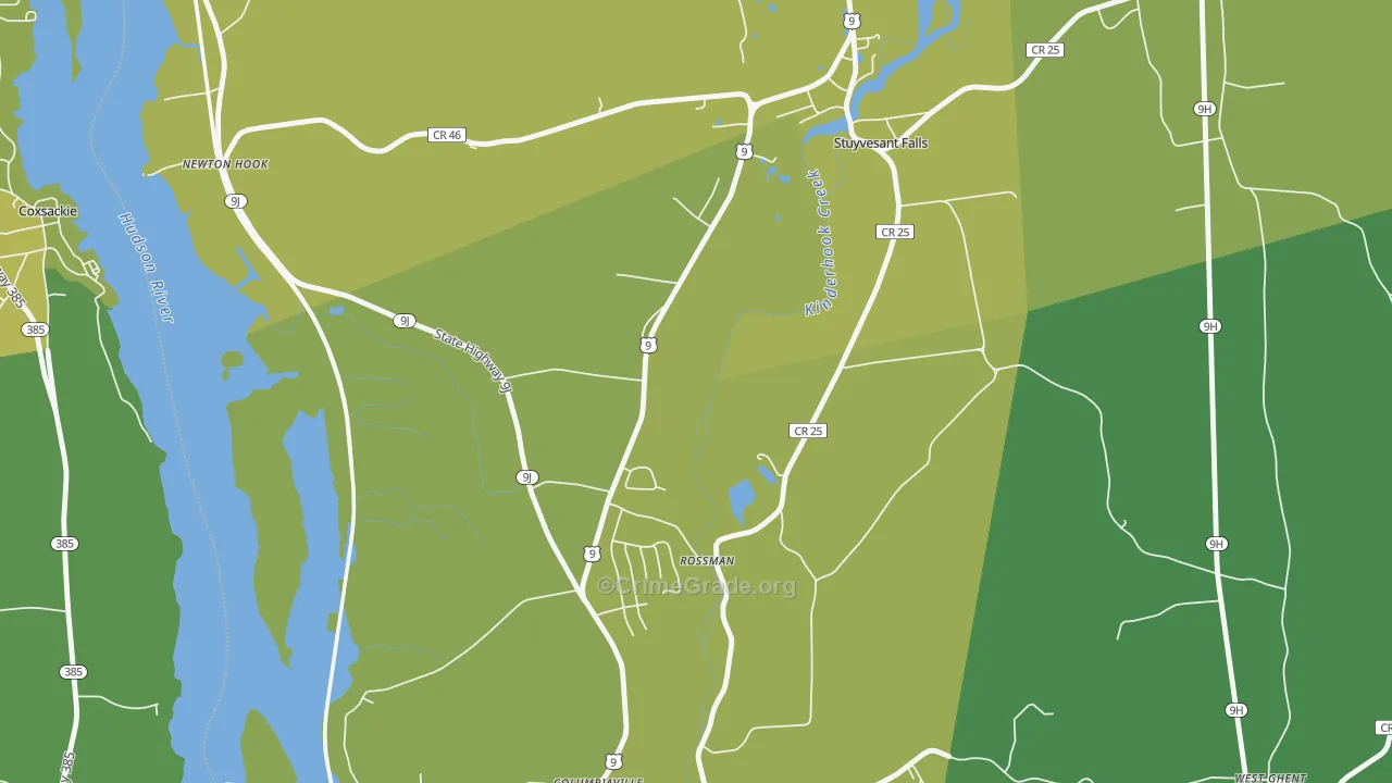 Stuyvesant Falls, NY Map of Vandalism Rates