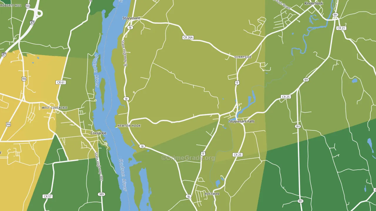 Stuyvesant, NY Map of Vandalism Rates