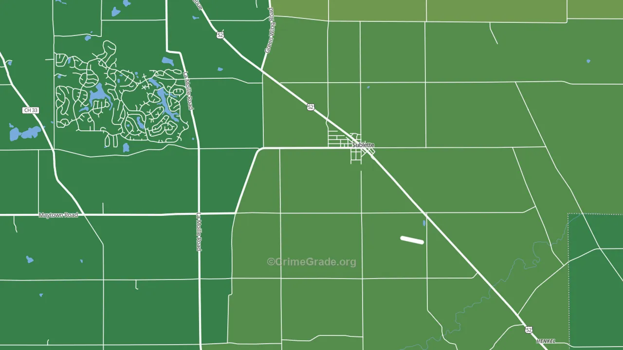 Sublette, IL Map of Vandalism Rates
