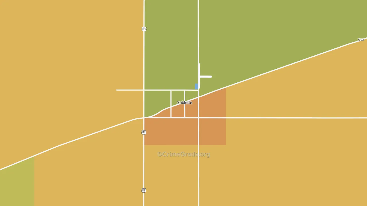 Sublette, KS Map of Vandalism Rates