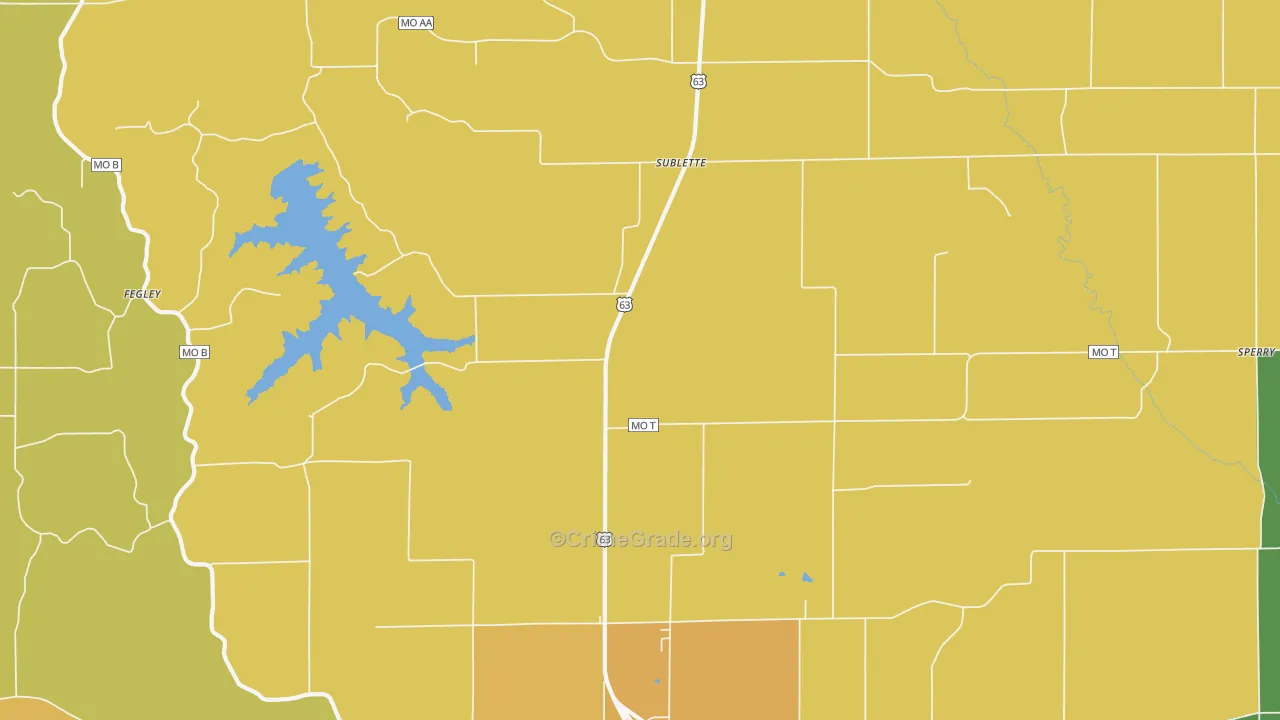 Sublette, MO Map of Vandalism Rates