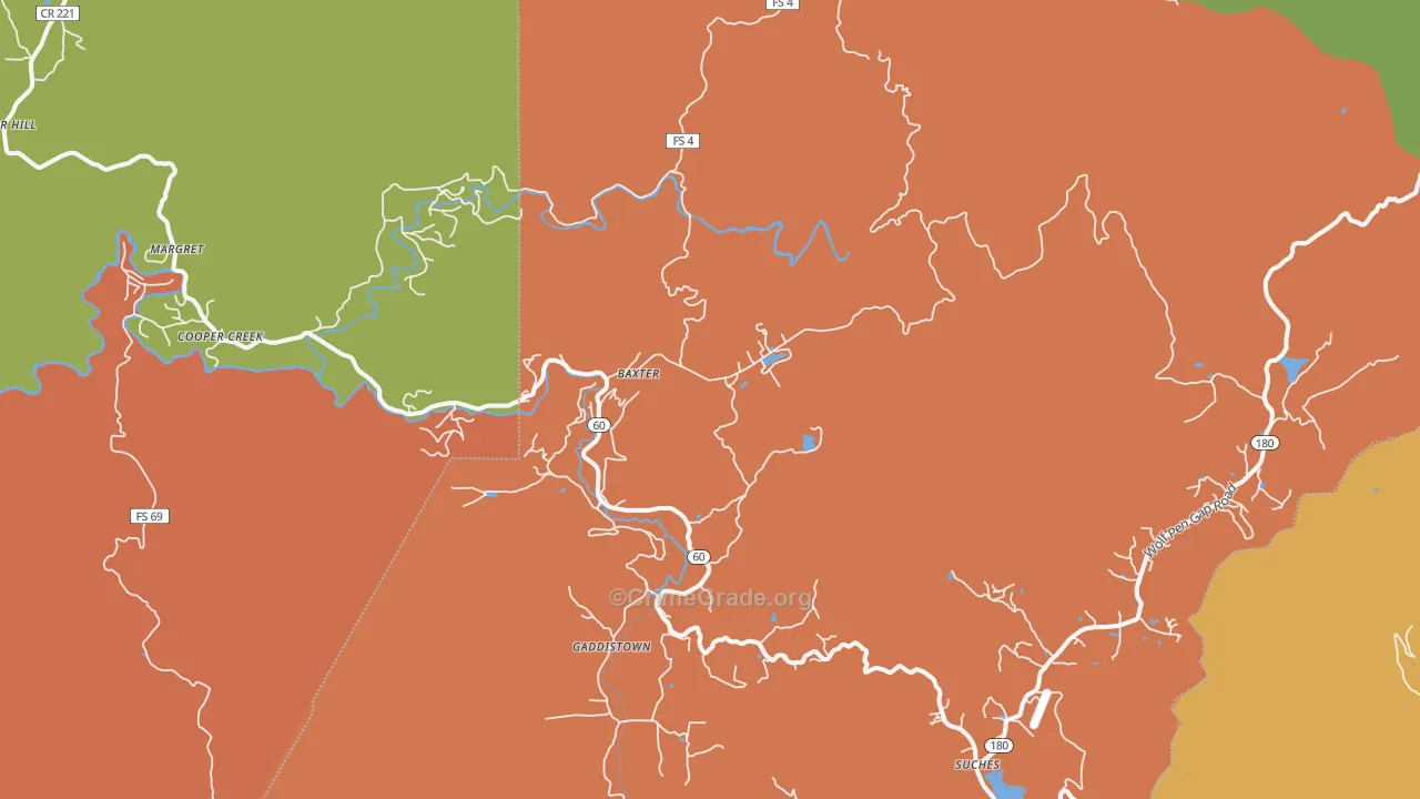 Suches, GA Map of Vandalism Rates