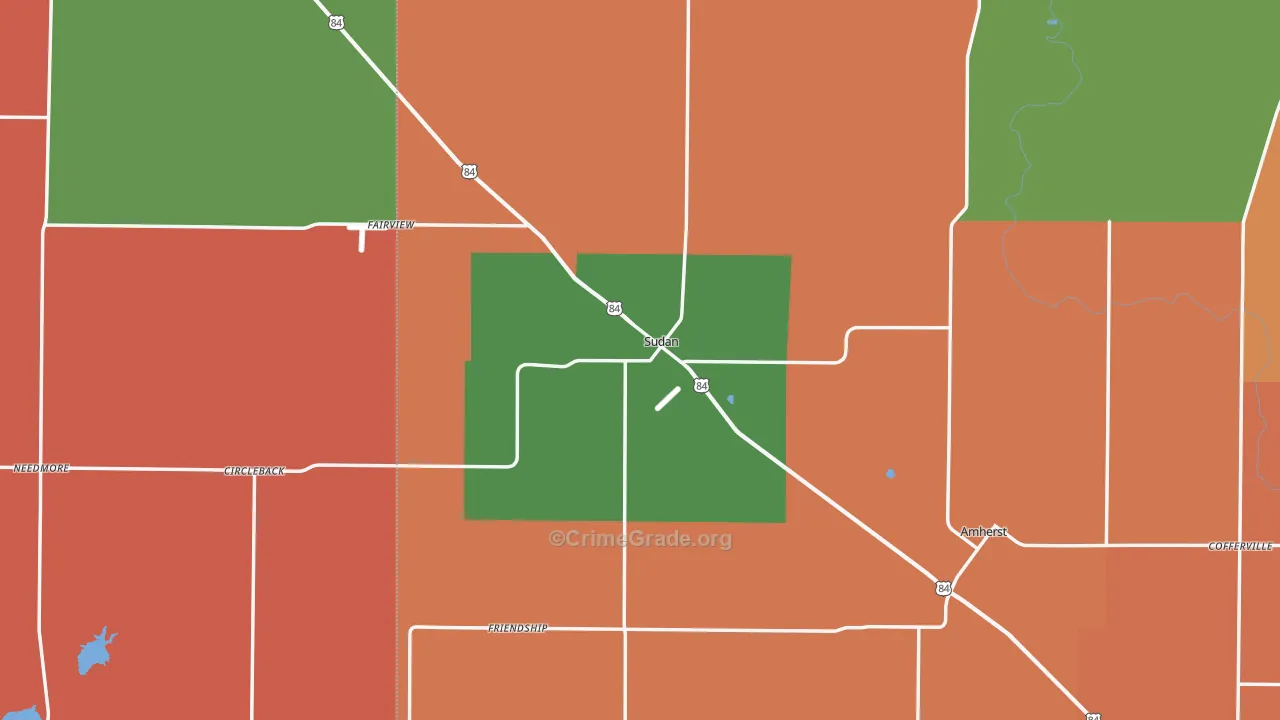 Sudan, TX Map of Vandalism Rates