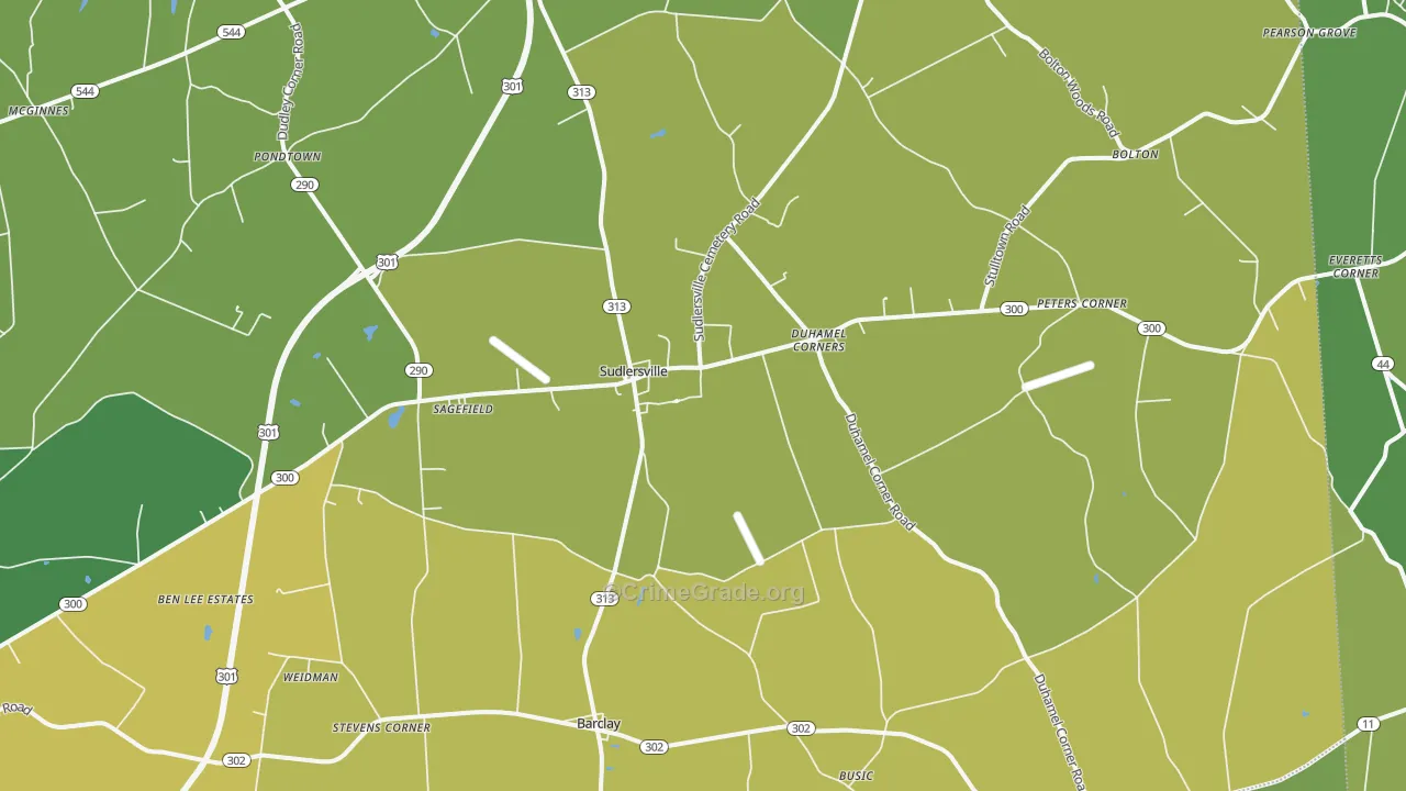 Sudlersville, MD Map of Vandalism Rates