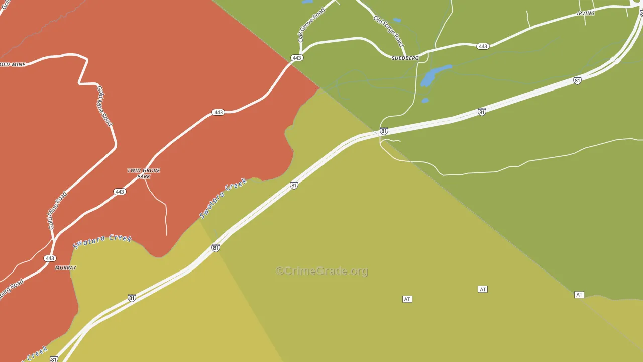 Suedburg, PA Map of Vandalism Rates