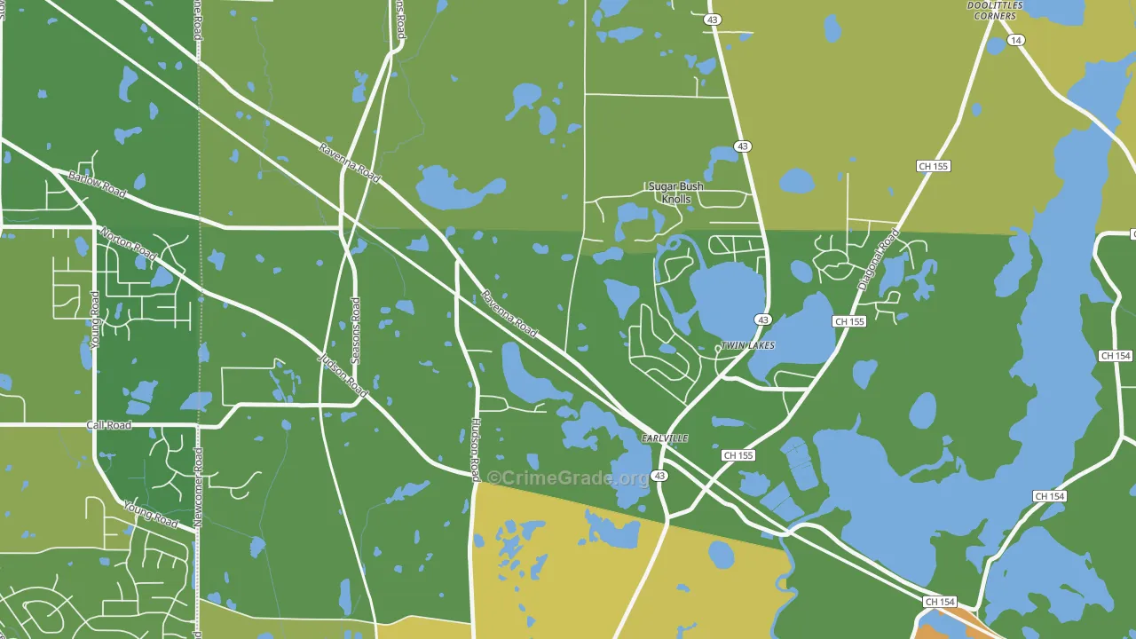 Sugar Bush Knolls, OH Map of Vandalism Rates