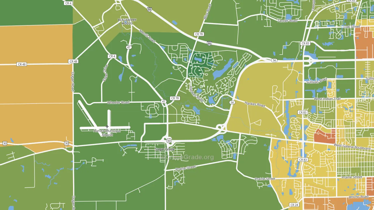 Sugar Grove, IL Map of Vandalism Rates
