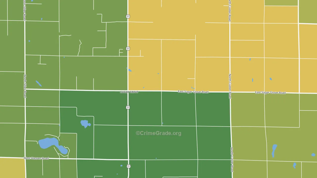 Sugar Grove, MI Map of Vandalism Rates