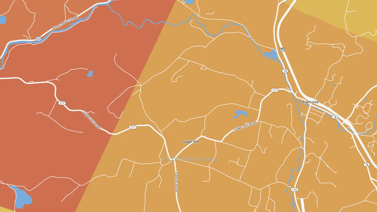 Sugar Hill, NH Map of Vandalism Rates