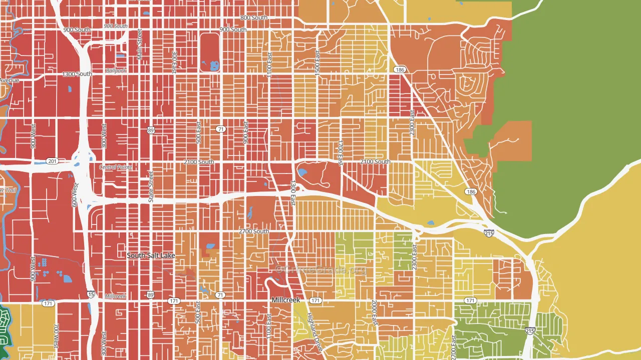Sugar House, Salt Lake City, UT Map of Vandalism Rates