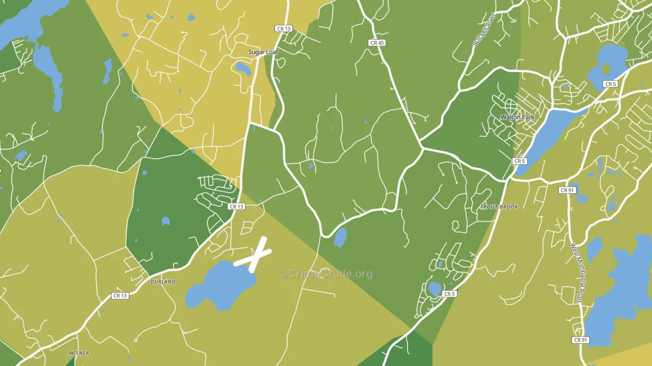 Sugar Loaf, NY Map of Vandalism Rates