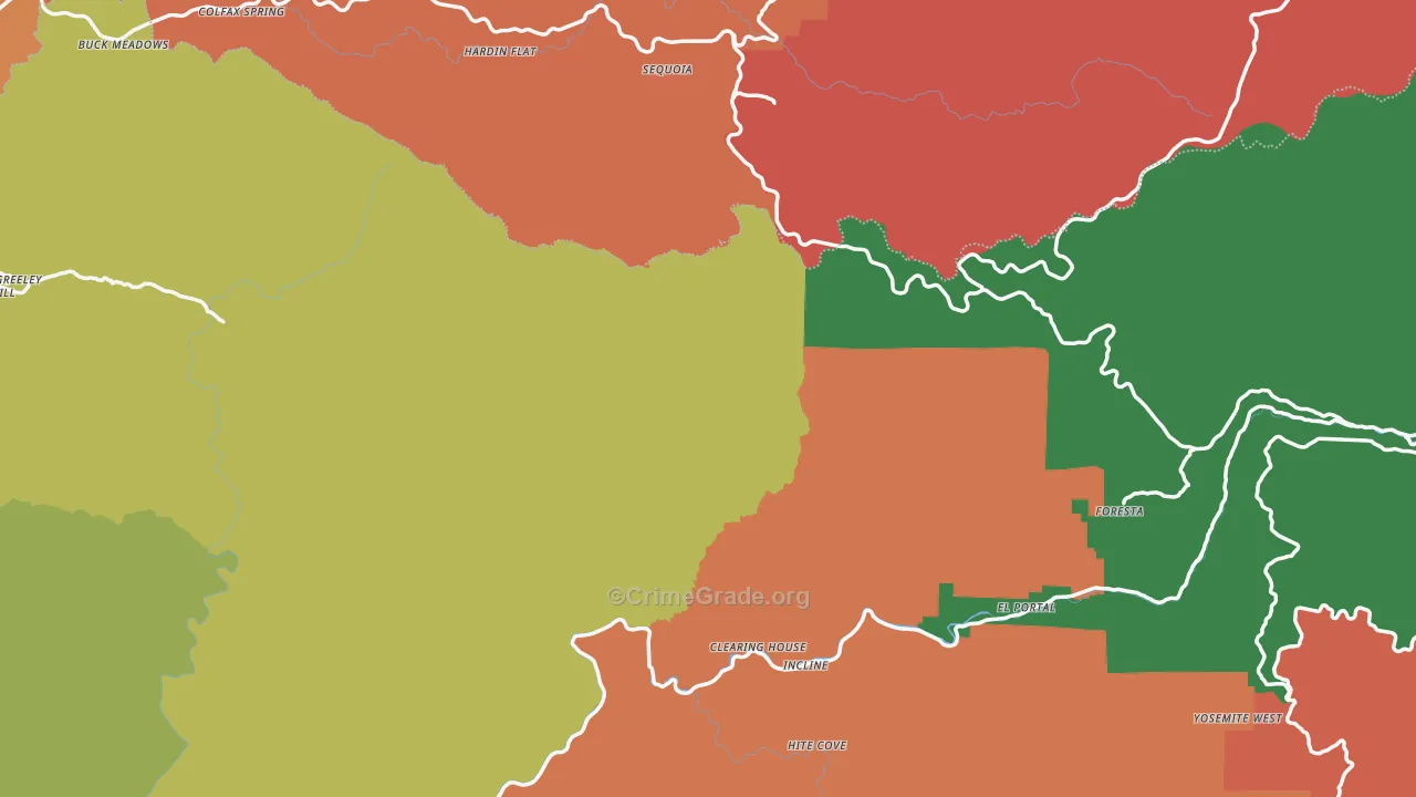 Sugar Pine, CA Map of Vandalism Rates