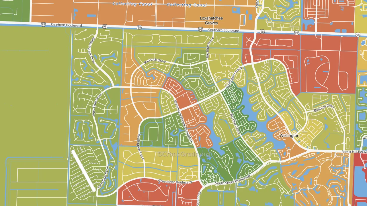 Sugar Pond Manor of Wellington, Wellington, FL Map of Vandalism Rates