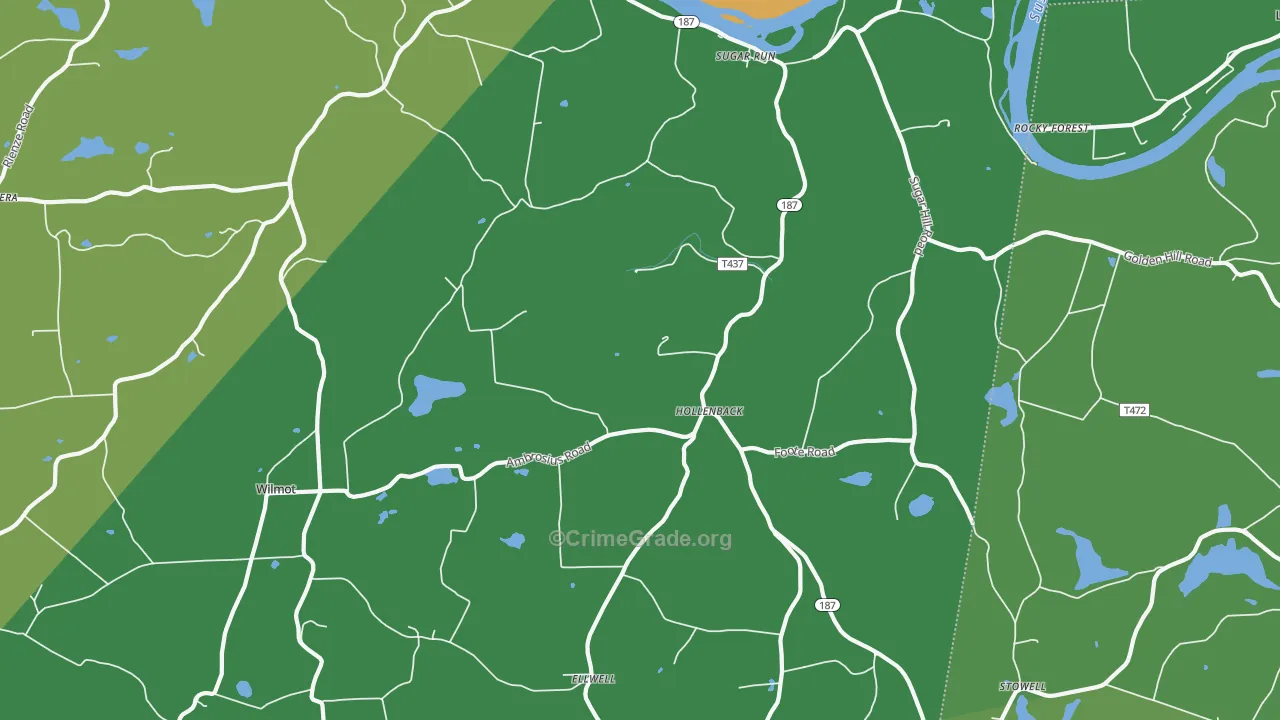 Sugar Run, PA Map of Vandalism Rates