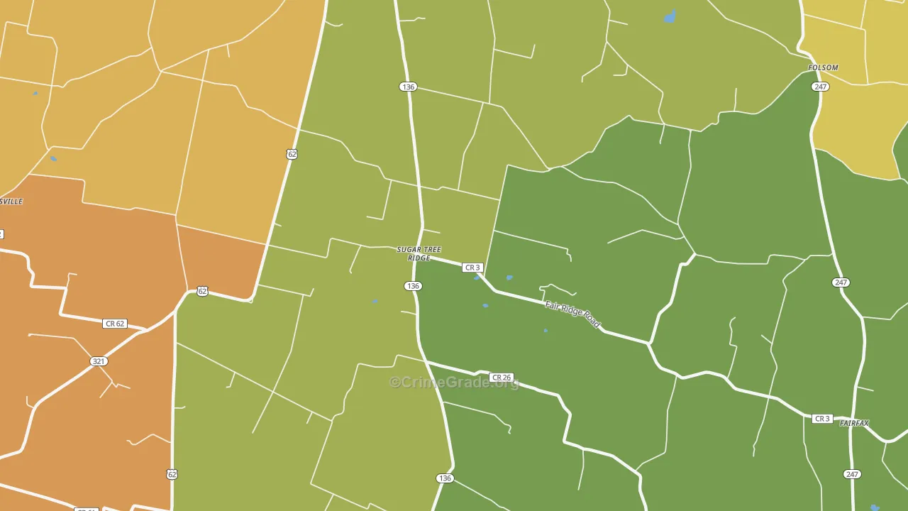 Sugar Tree Ridge, OH Map of Vandalism Rates