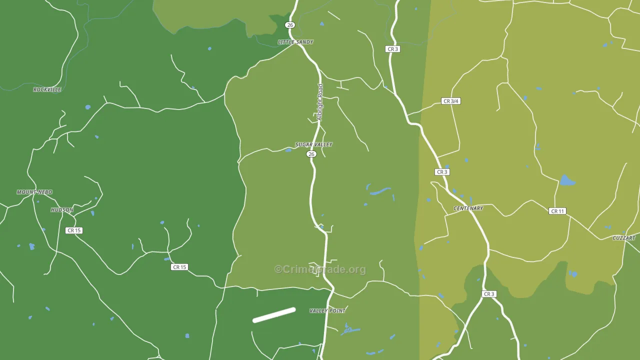 Sugar Valley, WV Map of Vandalism Rates