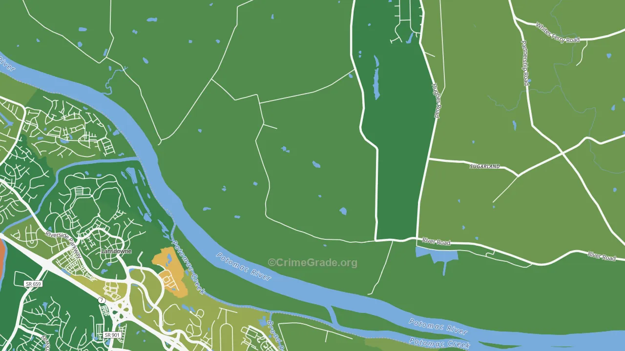 Sugarland, MD Map of Vandalism Rates