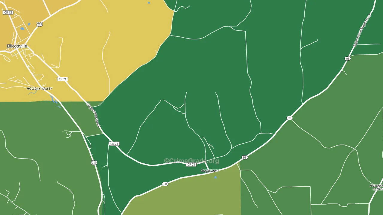 Sugartown, NY Map of Vandalism Rates