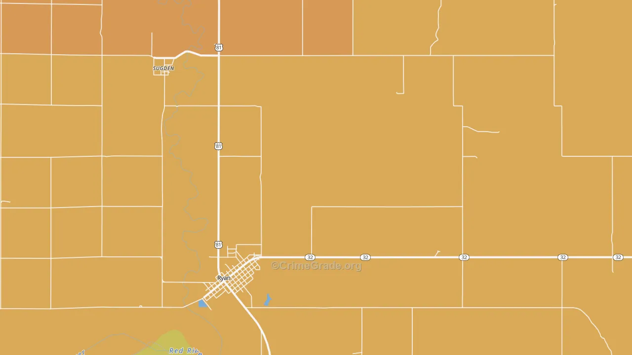 Sugden, OK Map of Vandalism Rates