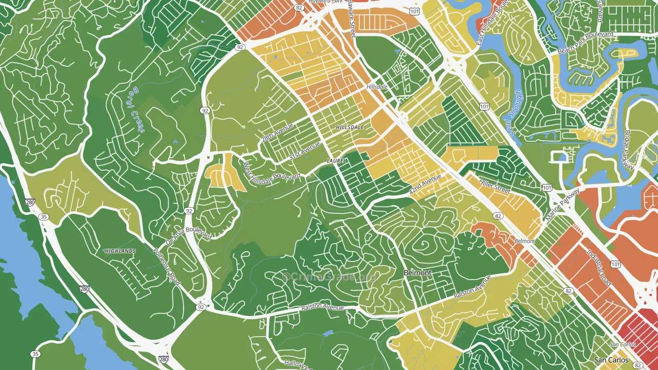 Sugerloaf, San Mateo, CA Map of Vandalism Rates
