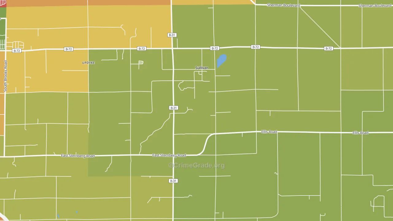 Sullivan, MI Map of Vandalism Rates