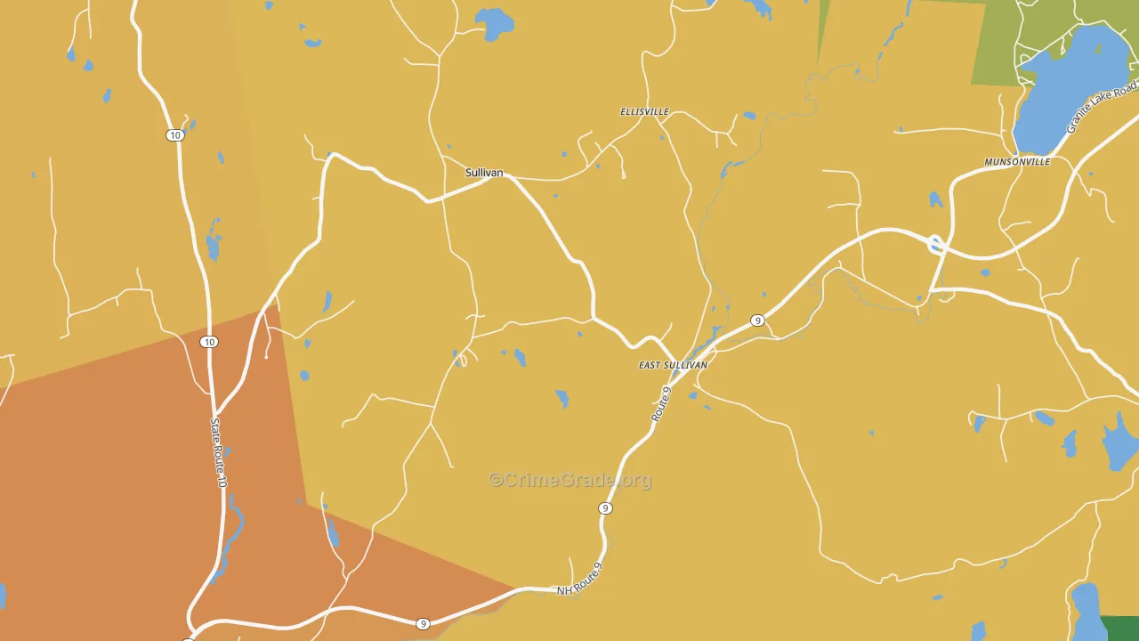 Sullivan, NH Map of Vandalism Rates