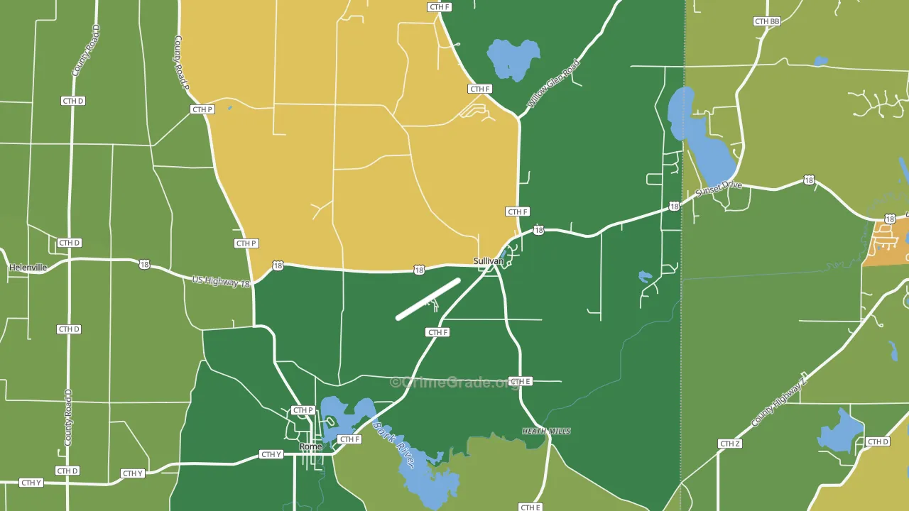 Sullivan, WI Map of Vandalism Rates