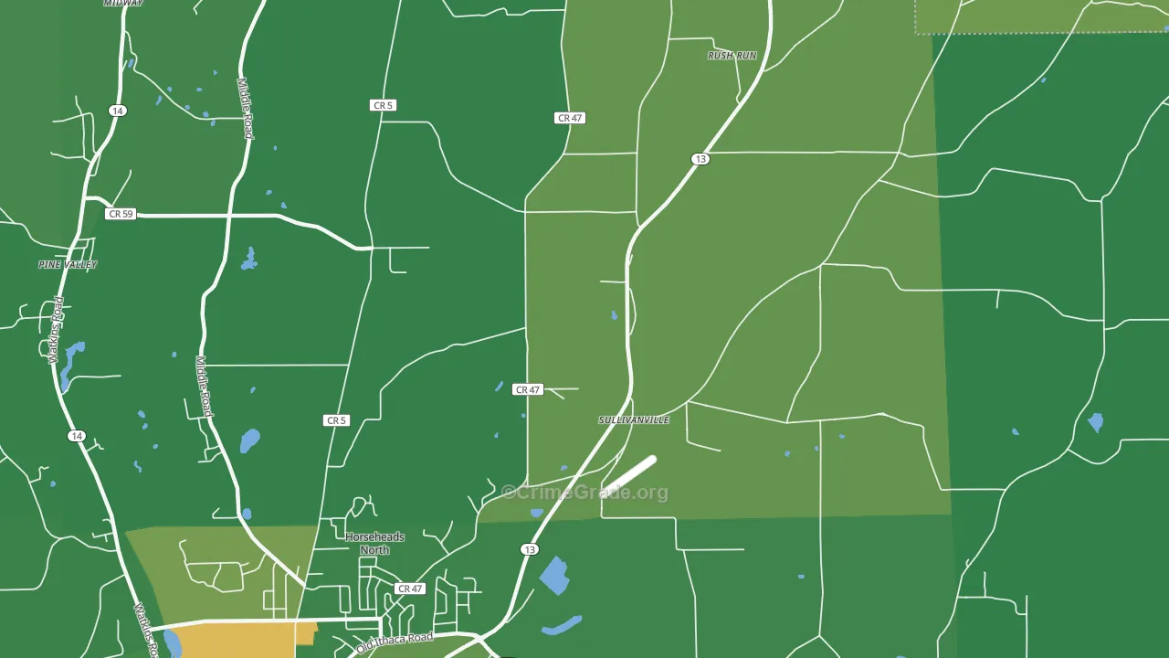Sullivanville, NY Map of Vandalism Rates