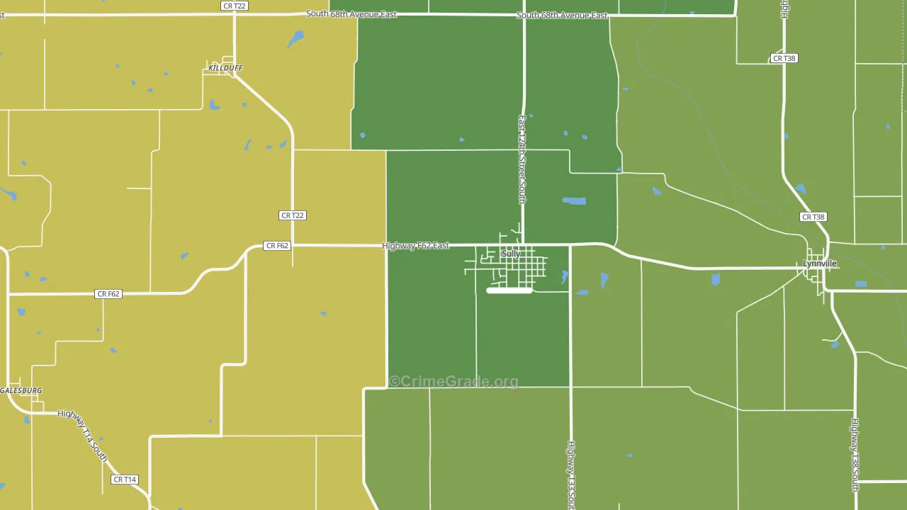 Sully, IA Map of Vandalism Rates