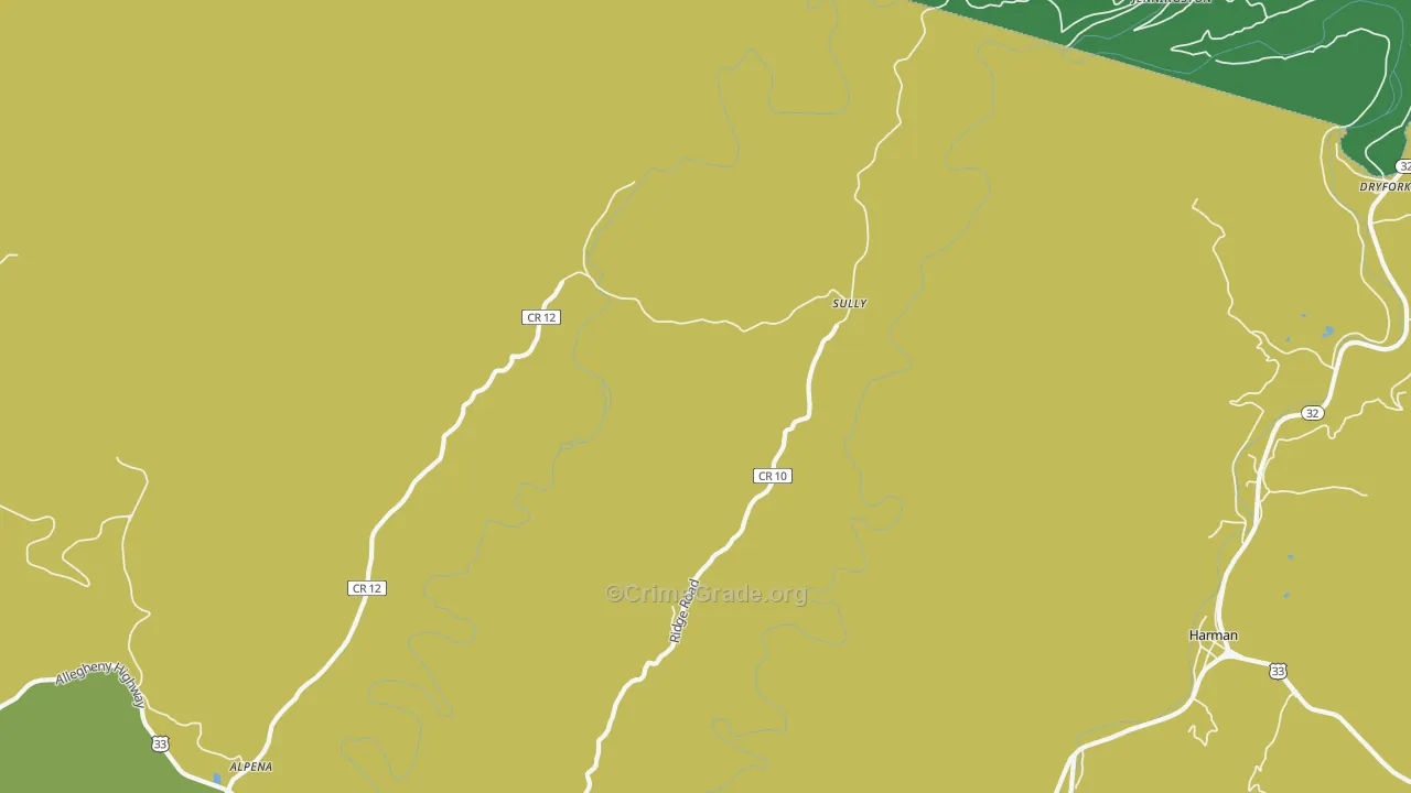 Sully, WV Map of Vandalism Rates