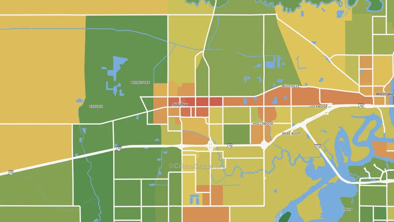 Sulphur, LA Map of Vandalism Rates