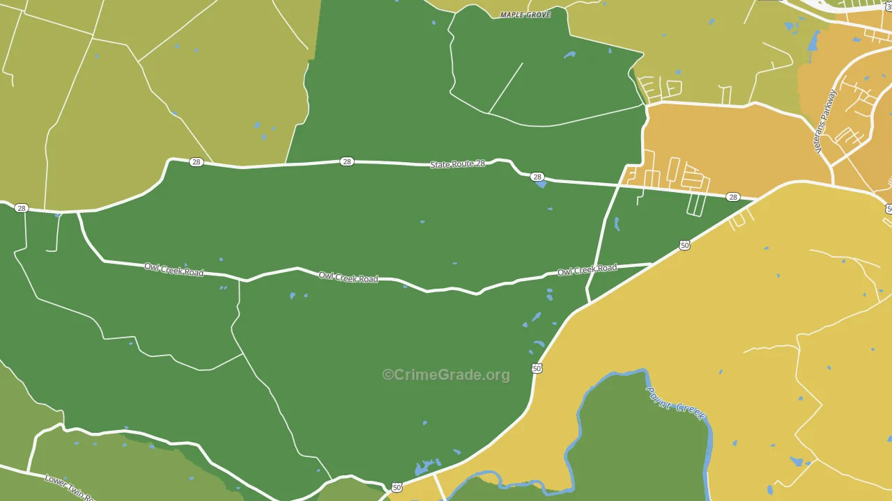 Sulphur Lick, OH Map of Vandalism Rates