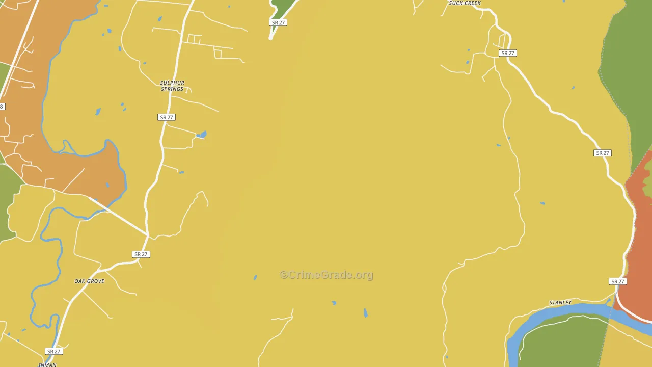 Sulphur Springs, TN Map of Vandalism Rates